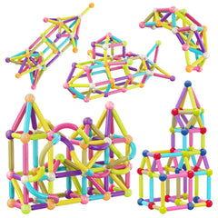 PicassoTiles PTX100 magnetic bars and balls for creative construction and magnetic play