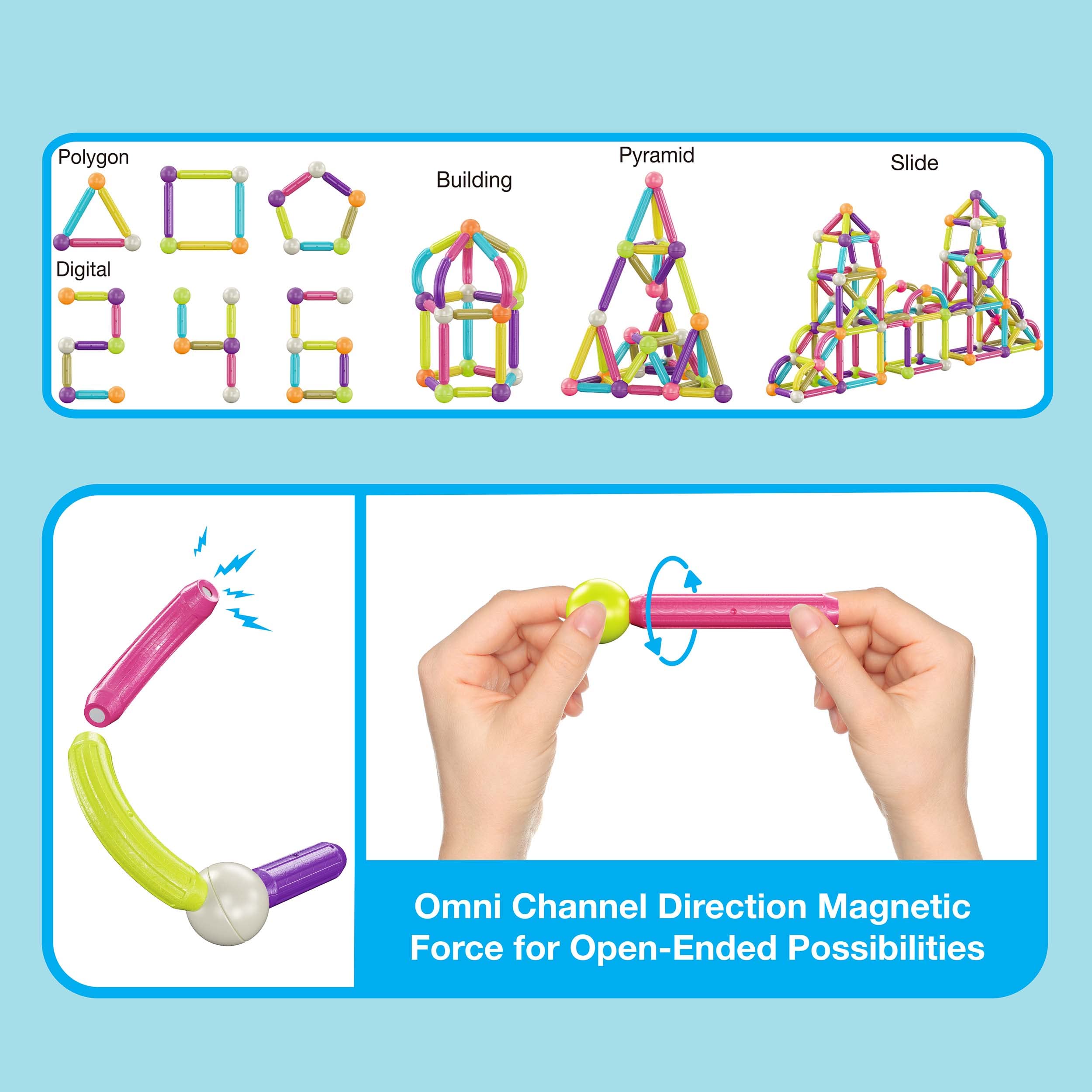 PicassoTiles PTX100 BPA-free ABS components ensure safe, durable hands-on fun