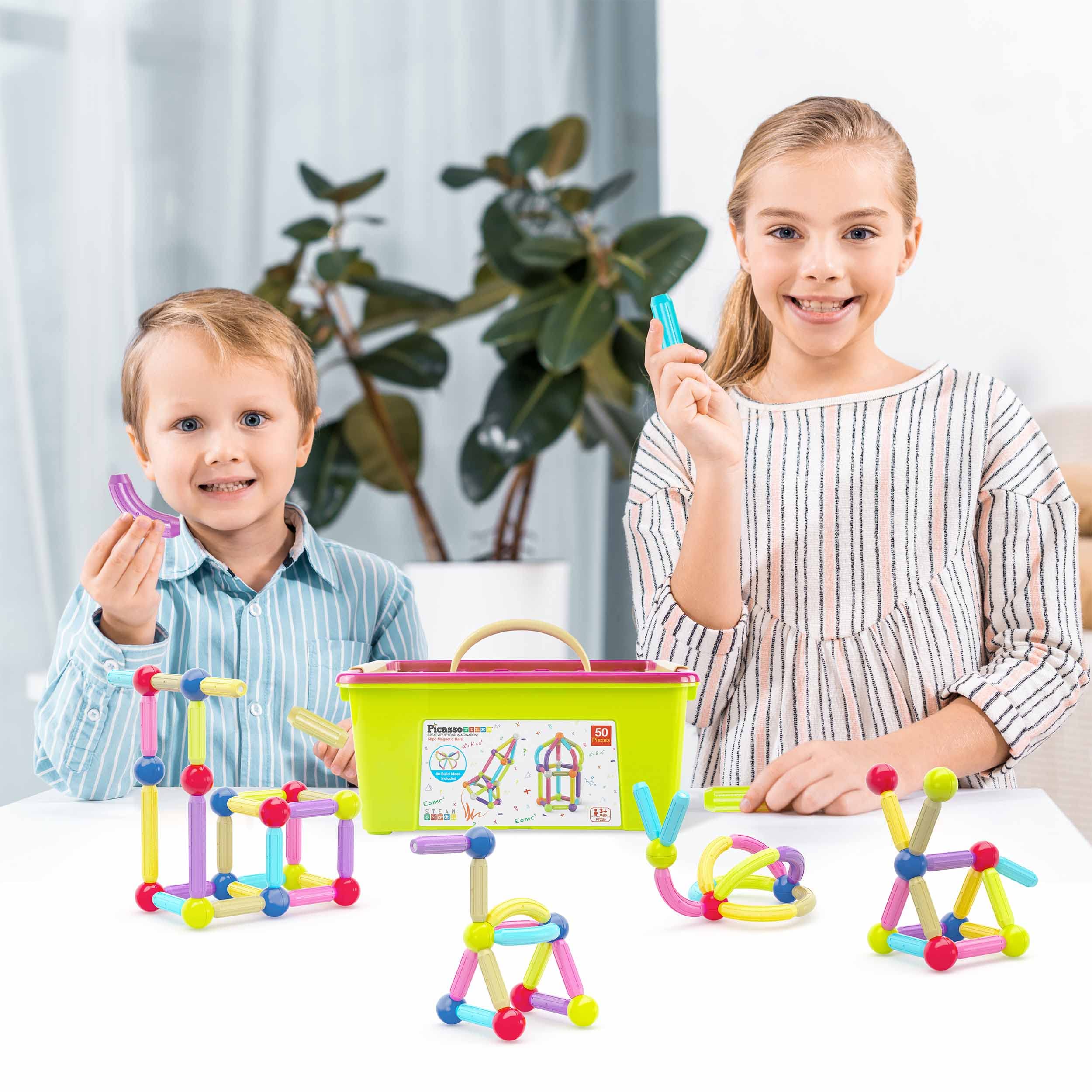 PicassoTiles PTX50 magnetic balls and rods enabling hands-on problem solving