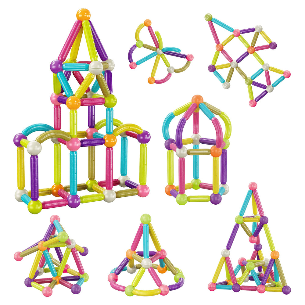 PicassoTiles PTX50 box cover with colorful magnetic sticks promoting creative play and STEM exploration