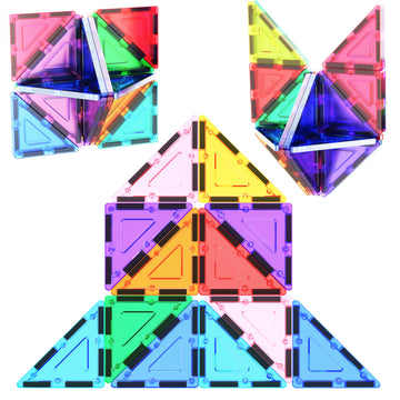 PicassoTiles right triangle magnet tiles enhance spatial thinking through building.