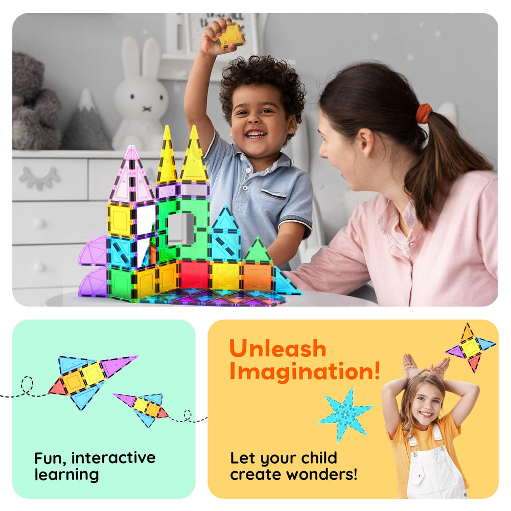 PicassoTiles safe ABS BPA-free plastic provides kid-friendly building.