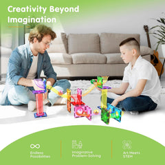 PicassoTiles BPA-free plastic with smooth magnets ensures safe building.