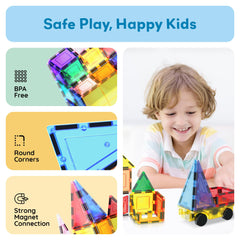 PicassoTiles safe magnets BPA-free ensure secure, kid-friendly construction play
