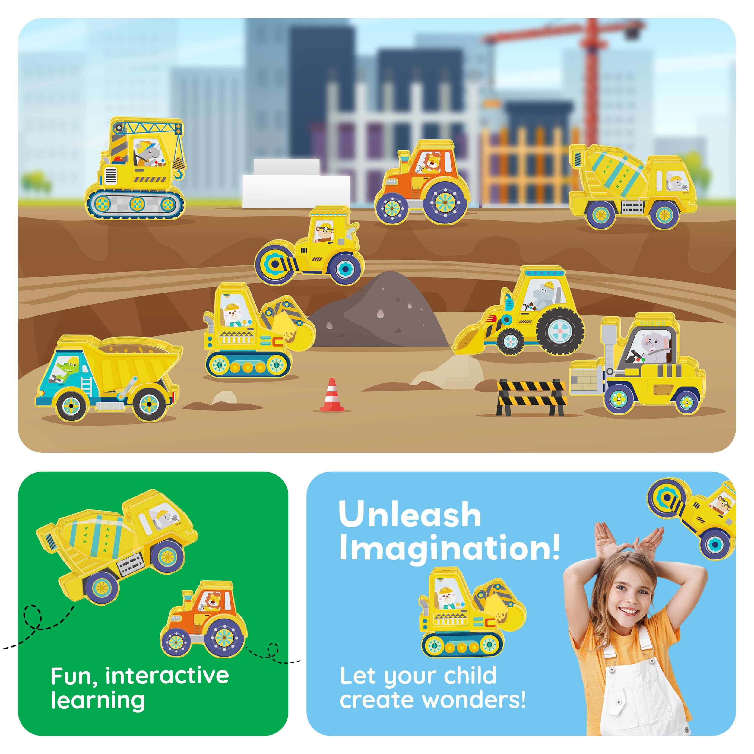 PicassoTiles self-discharging truck boosting practical engineering play