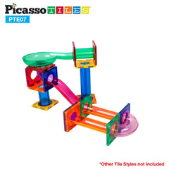 PicassoTiles stackable building tiles promote fine motor skills and design experimentation.
