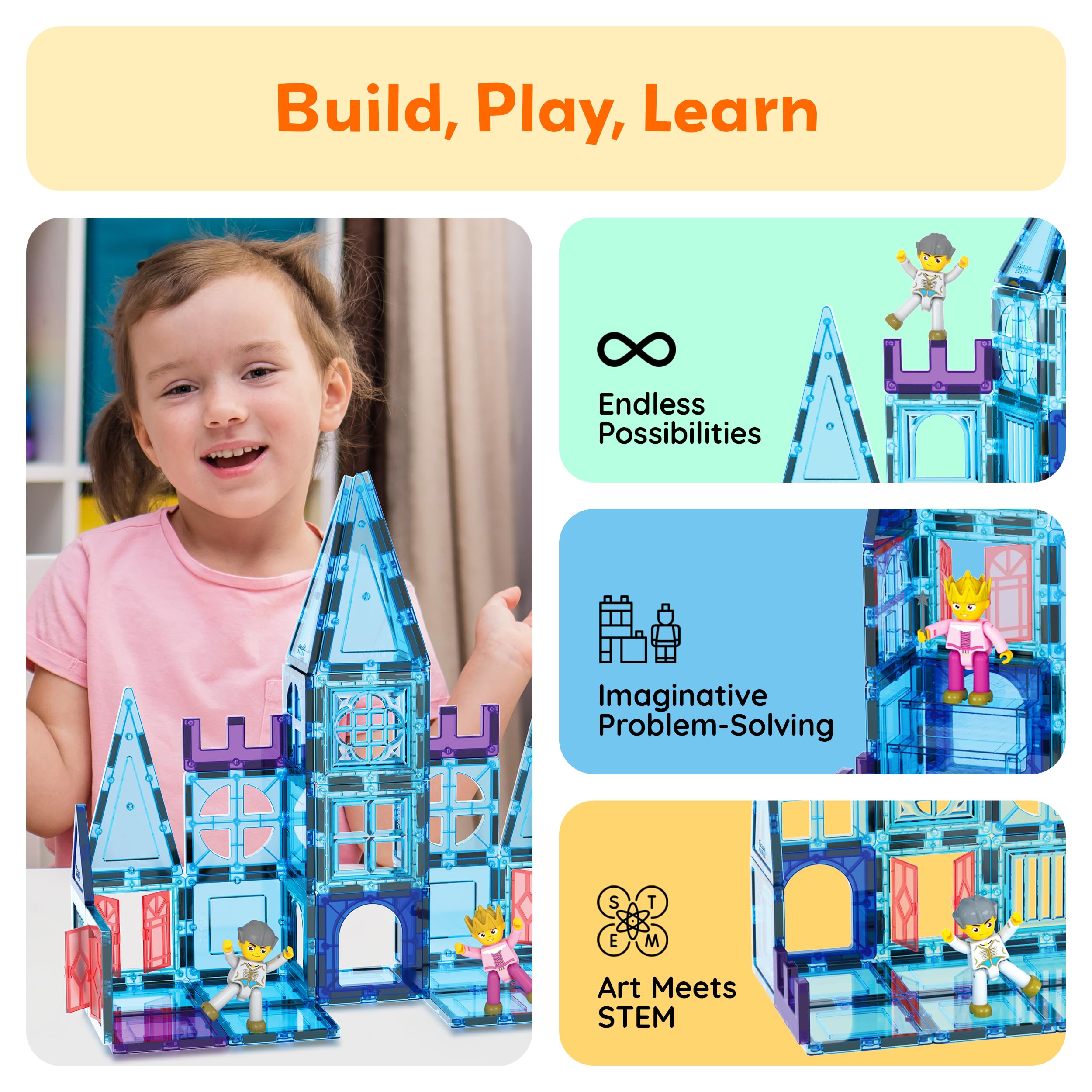 PicassoTiles stairs and doors create interactive layouts for dynamic scenes.