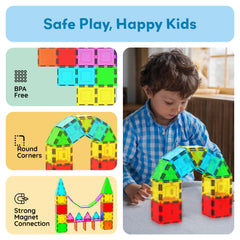 PicassoTiles STEM learning focus shows magnetism and spatial reasoning in action
