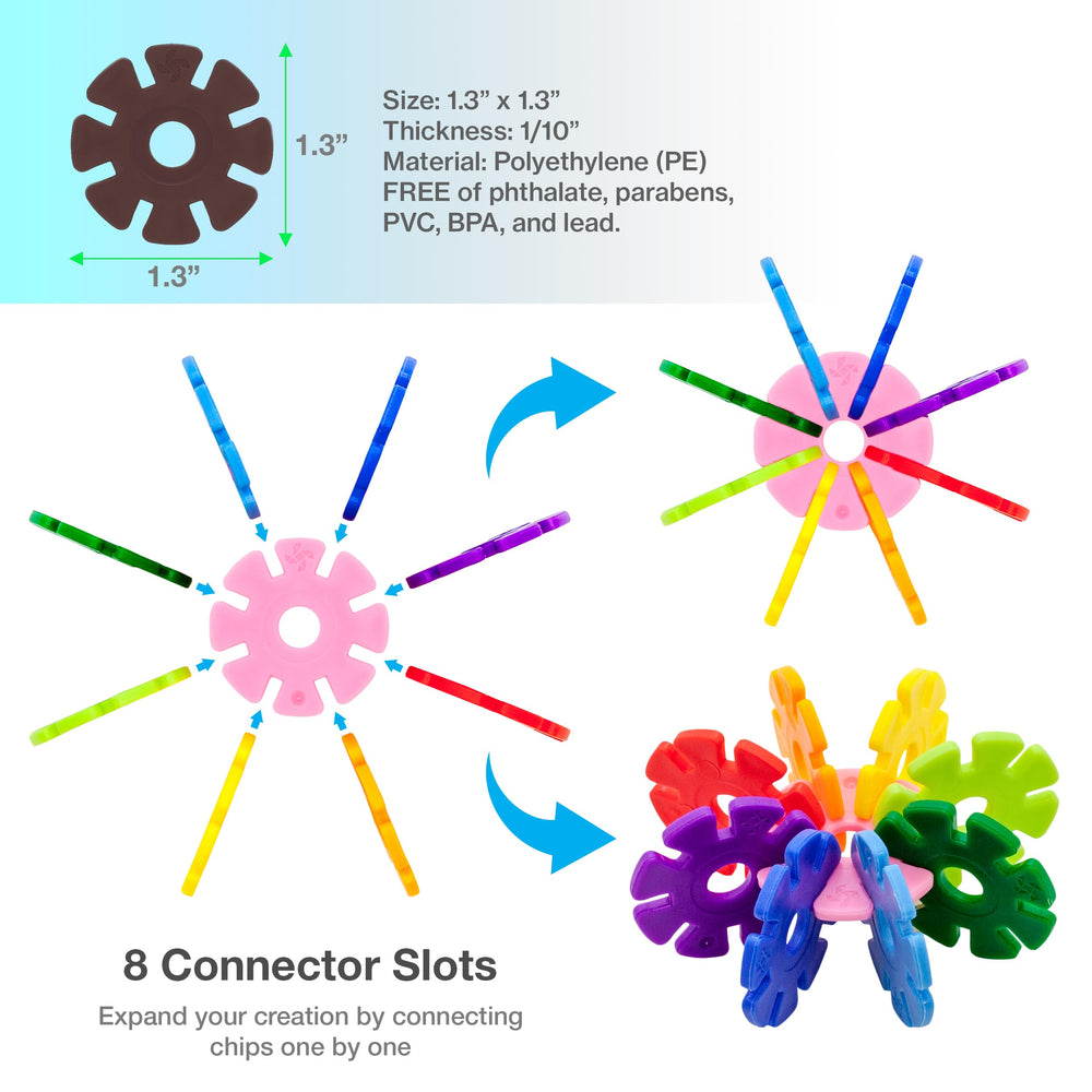 PicassoTiles stem toy brown disc playset supports spatial reasoning through open-ended building.