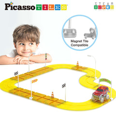 PicassoTiles sticker set enhancements add vibrant detail to race courses.