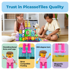 PicassoTiles storage-friendly family figures bundle keeps play tidy