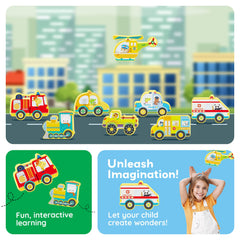 PicassoTiles taxi magnetized for everyday city exploration and creative role-play.
