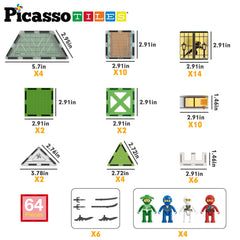 PicassoTiles Theme Print Tiles spark ninja adventures.