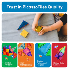 PicassoTiles tower designs showcase stable, imaginative constructions