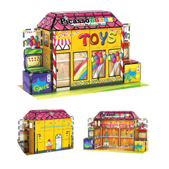PicassoTiles toystore shop theme shelves for imaginative storefront setups and play