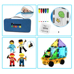 PicassoTiles travel case opened for organized storage on the move