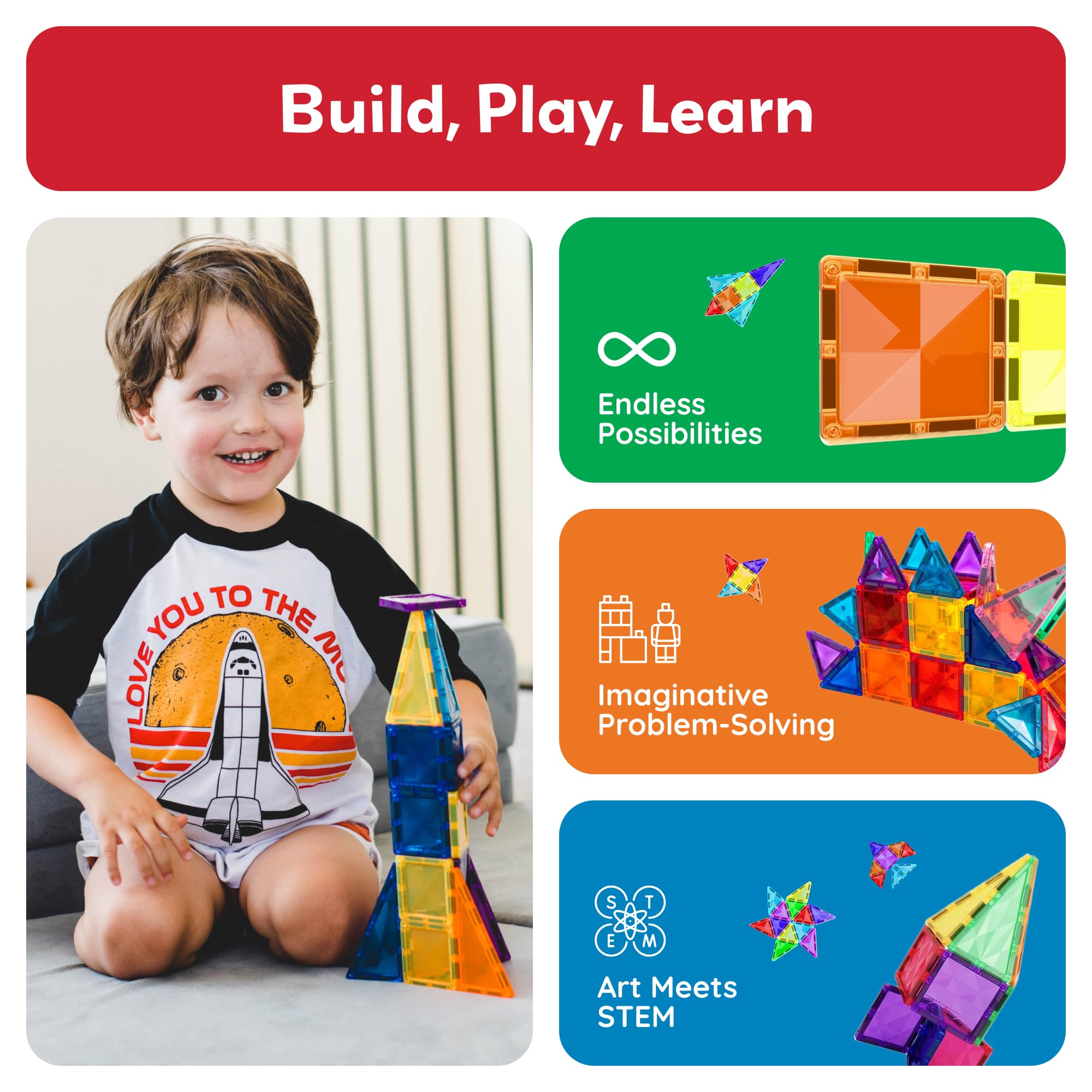 PicassoTiles travel-size magnetic tiles for easy STEM learning anywhere
