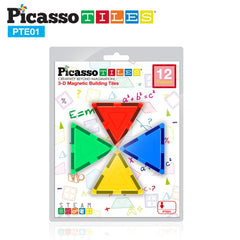 PicassoTiles triangle tiles help develop fine motor skills through precise placement