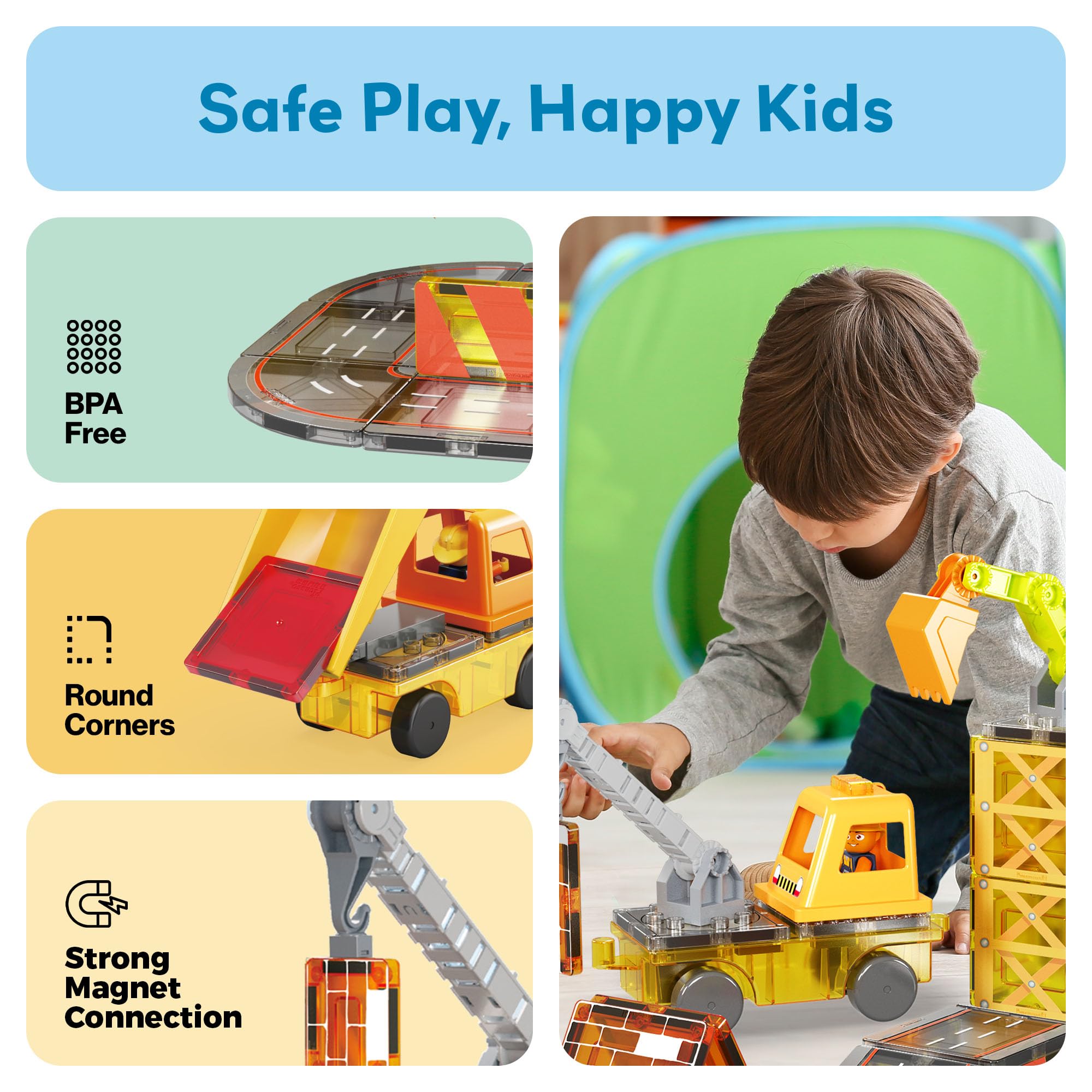PicassoTiles two car bases widen play possibilities for cooperative, collaborative building