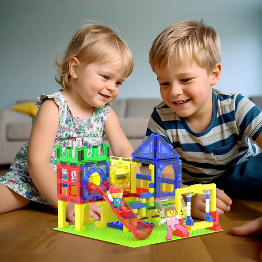 PicassoTiles two-character figures enabling imaginative storytelling and cooperative play.