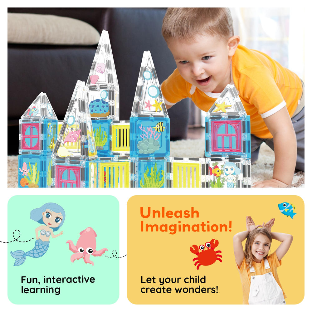 PicassoTiles Undersea stickers pack sparks imaginative scenes and narrative pretend play.