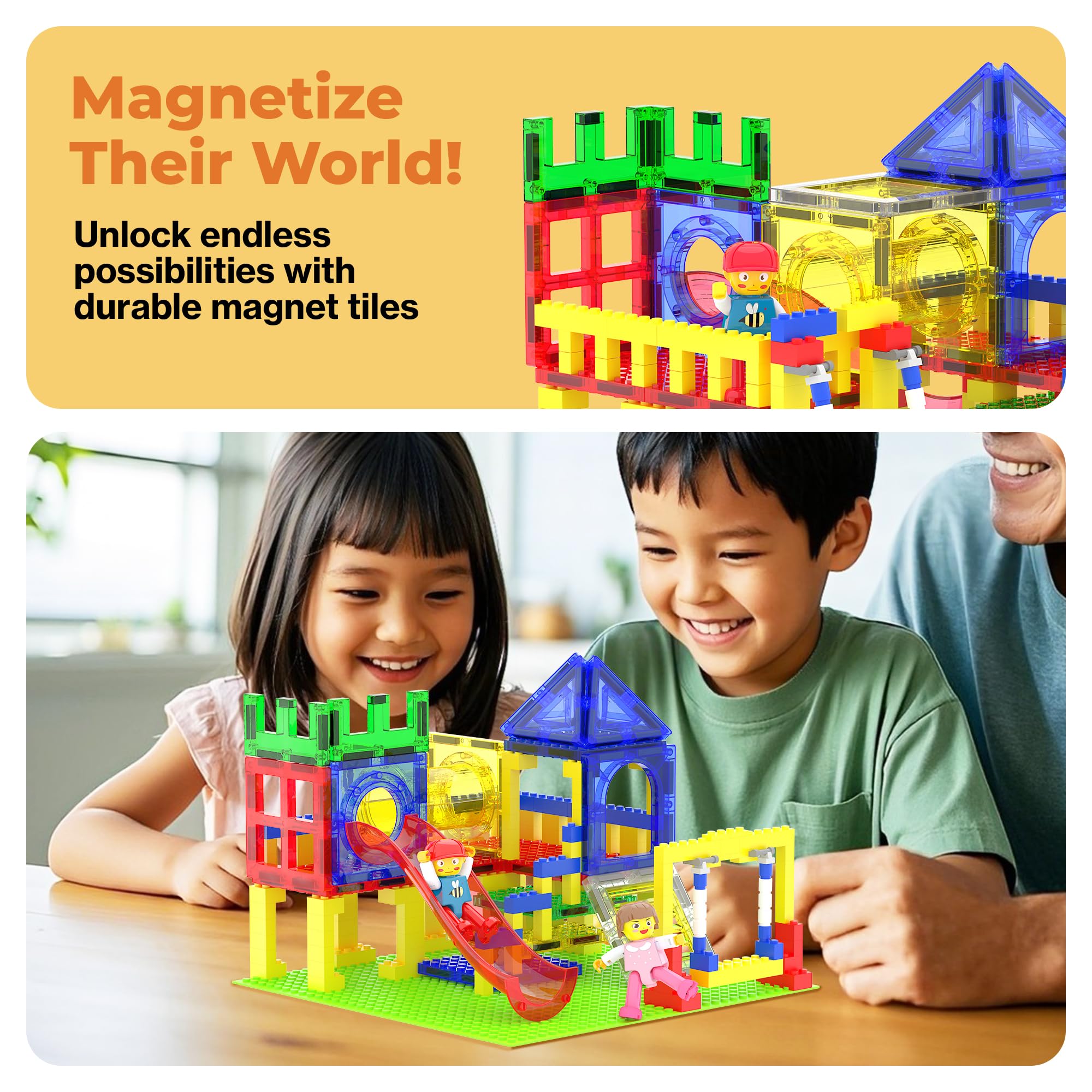 PicassoTiles universal compatibility with other sets for bigger projects.