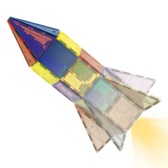 PicassoTiles UV activated rocket set outdoors showing color change under sun for science style play