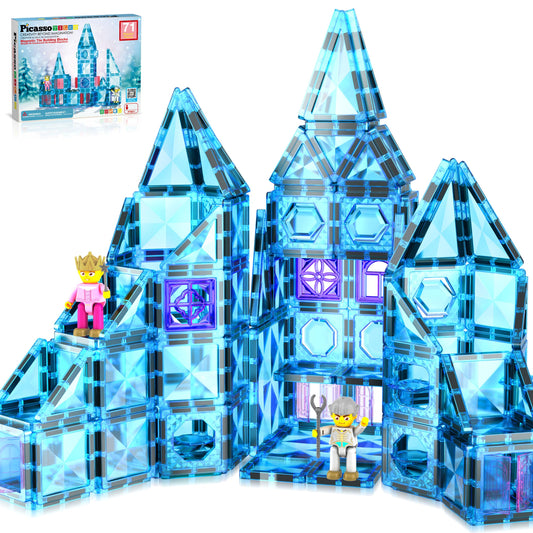 PicassoTiles Winter Ice theme tiles for portable creativity and on-the-go building fun