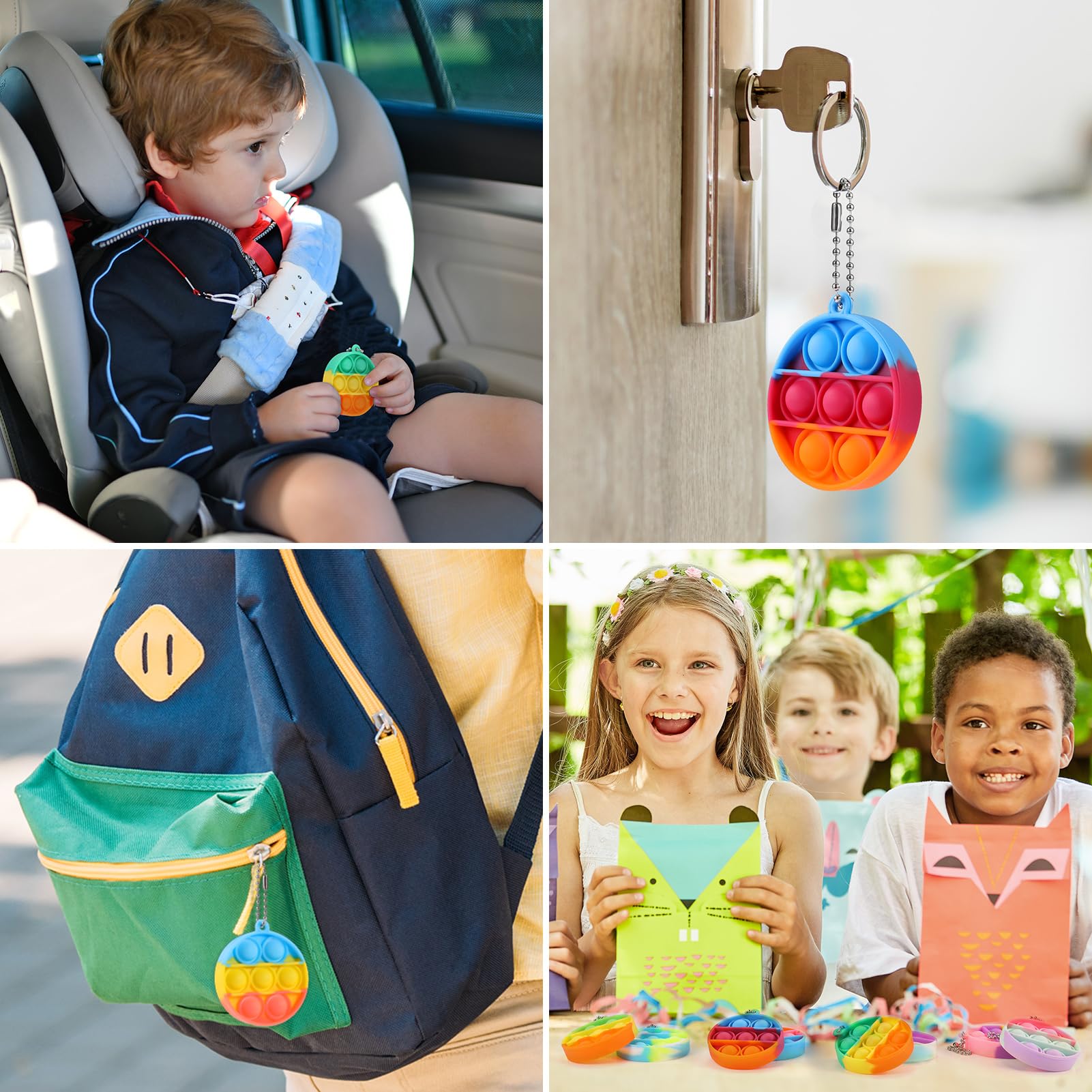 PICcircuit silicone fidget keychain with soft tactile texture.