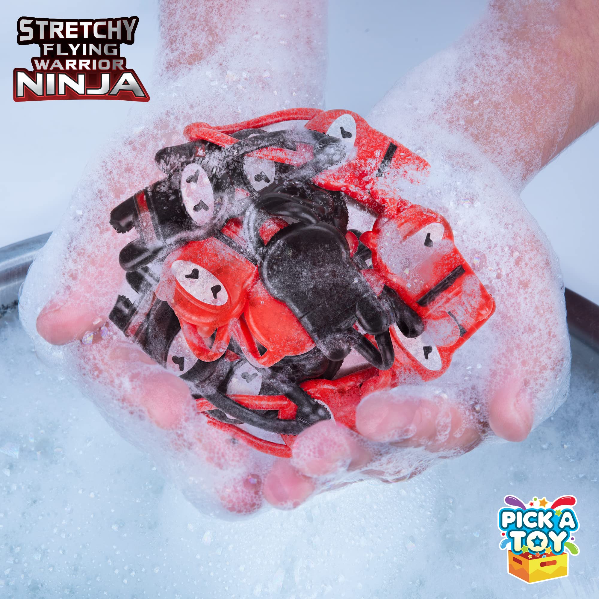 PICK A TOY Flying ninjas for kids' games, targets, and party activities.