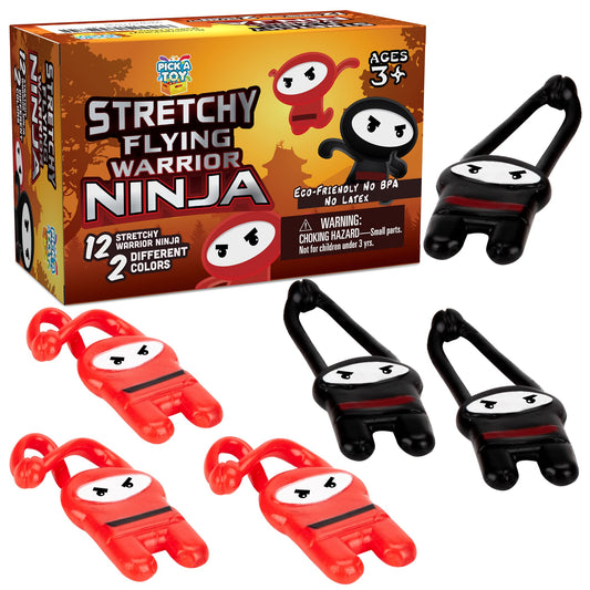 PICK A TOY Ninja slingshots in red and black for active play and party fun.