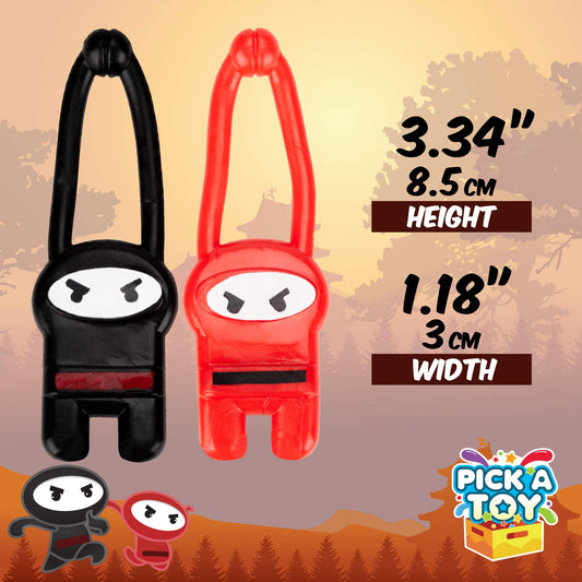 PICK A TOY Stretchy Ninjas 12-pack for kids' games and indoor target practice.