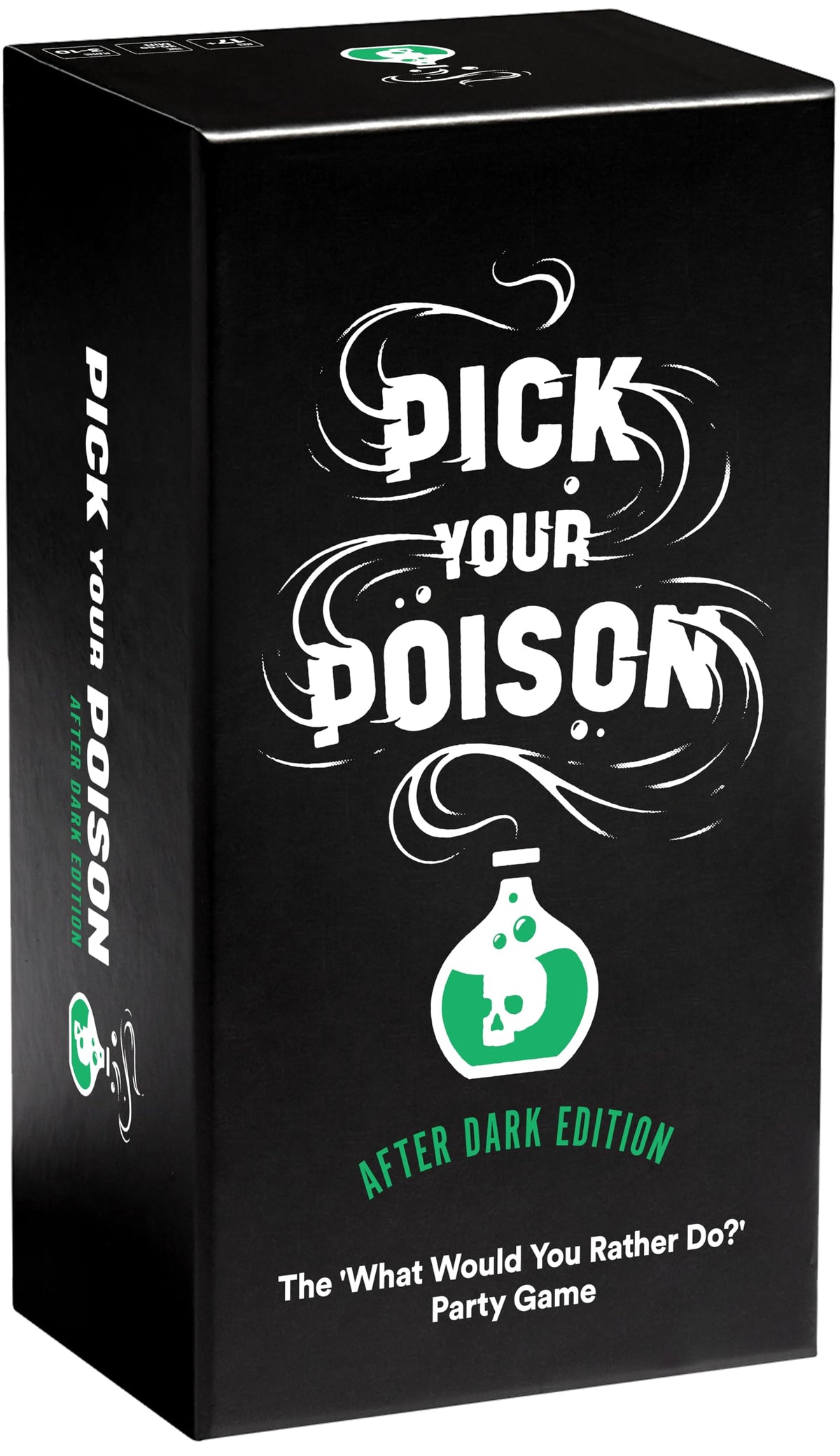 Pick Your Poison After Dark box front, bold party-night design for gatherings.
