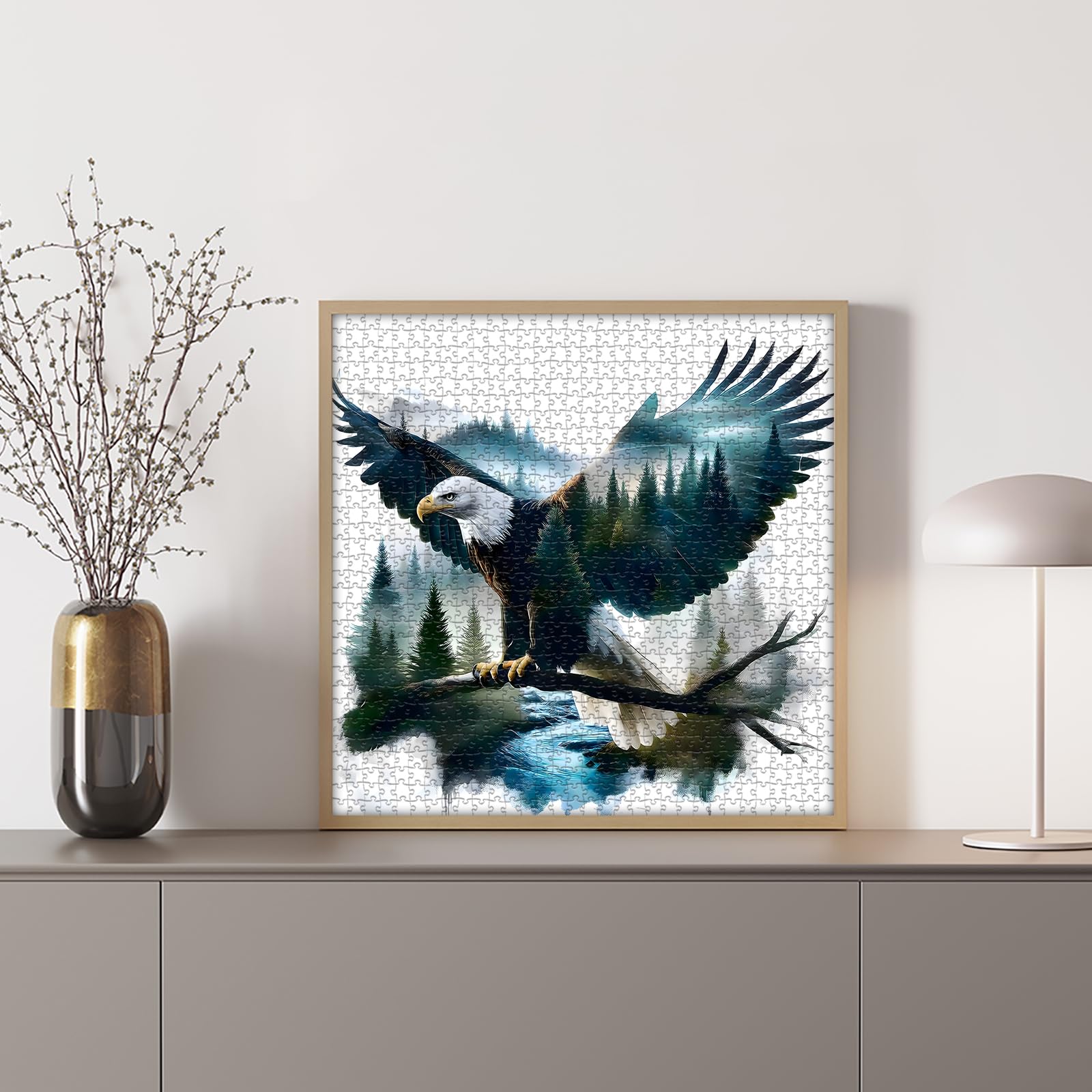 PICKFORU Bald Eagle Puzzle aerial view, inspiring wildlife atmosphere