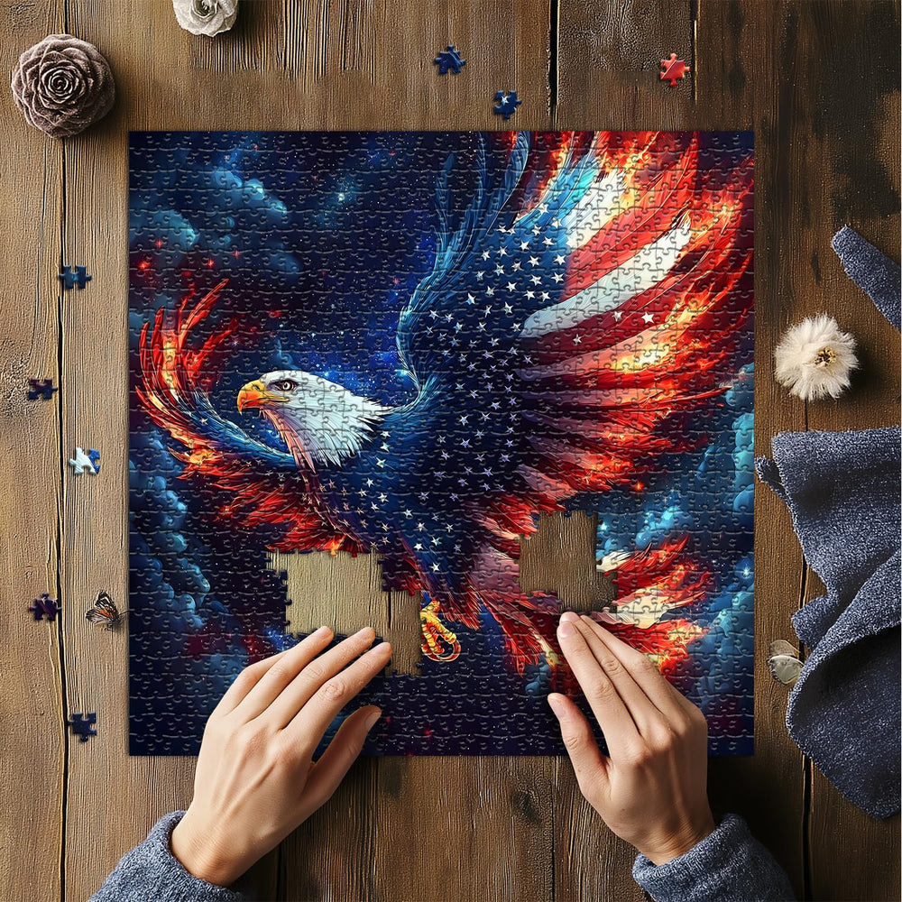PickForU Bald Eagle Flag Puzzle matte finish boosts visual clarity