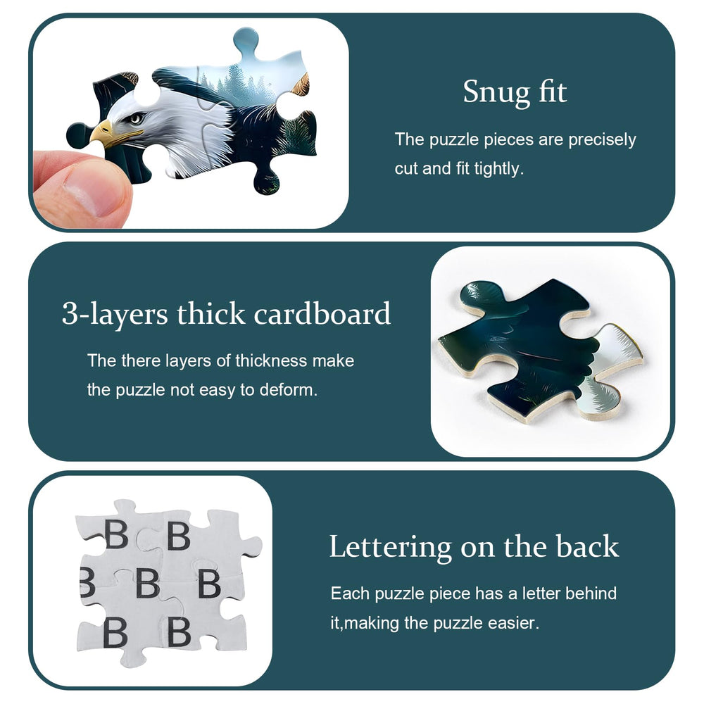 PICKFORU Bald Eagle Puzzle wings outstretched, ideal for focused concentration