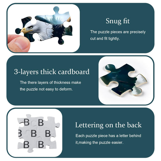 PICKFORU Bald Eagle Puzzle wings outstretched, ideal for focused concentration