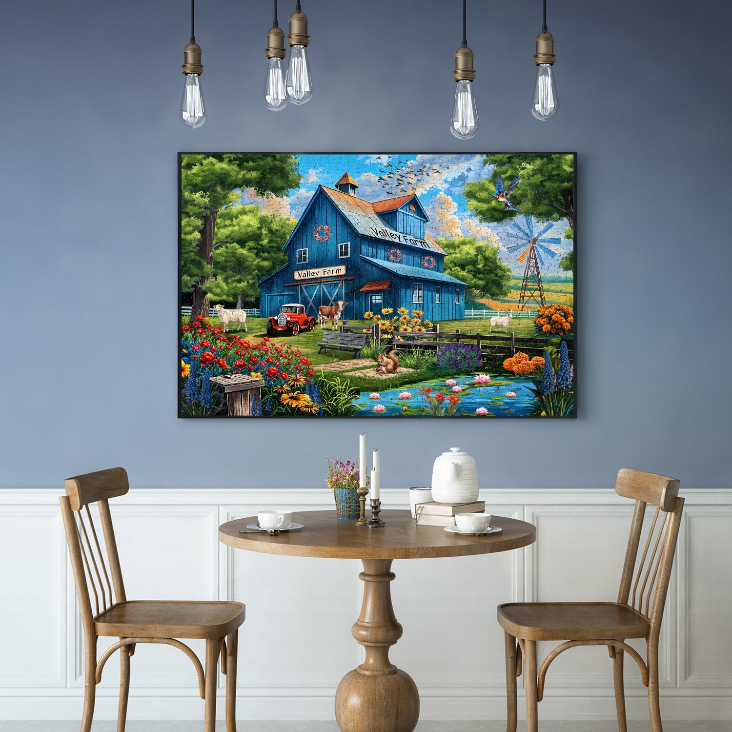 PICKFORU Barn Puzzle—country landscape with wide skies for immersive solving.