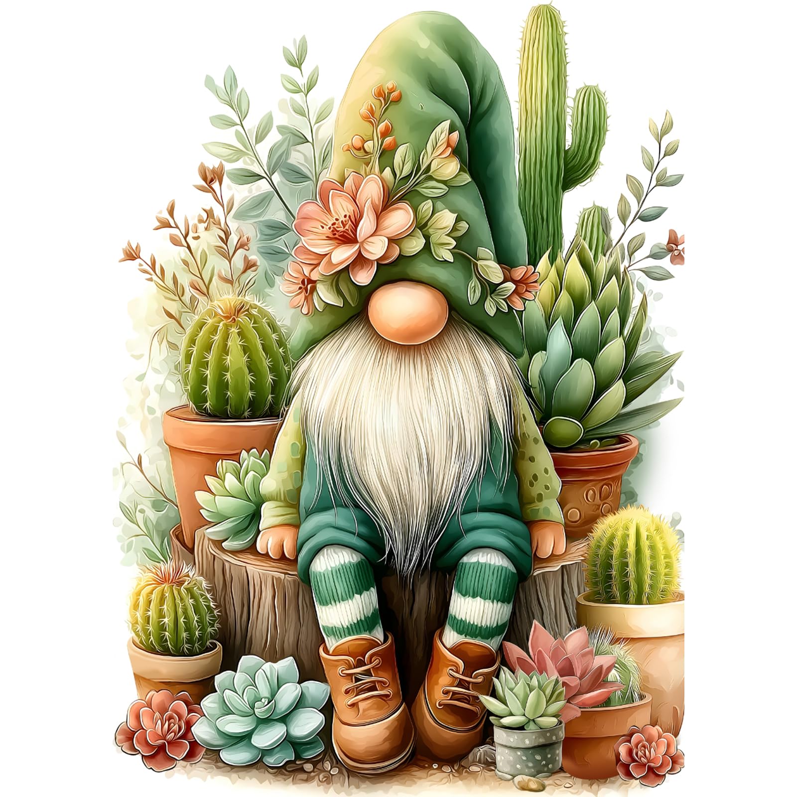 PICKFORU cactus gnome puzzle box with 1000 pieces, ideal for family puzzle nights.