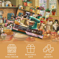 PICKFORU cat puzzle vibrant pieces; ideal for group puzzle nights.