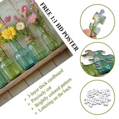PICKFORU Clear glass vases with wildflowers add a fresh accent