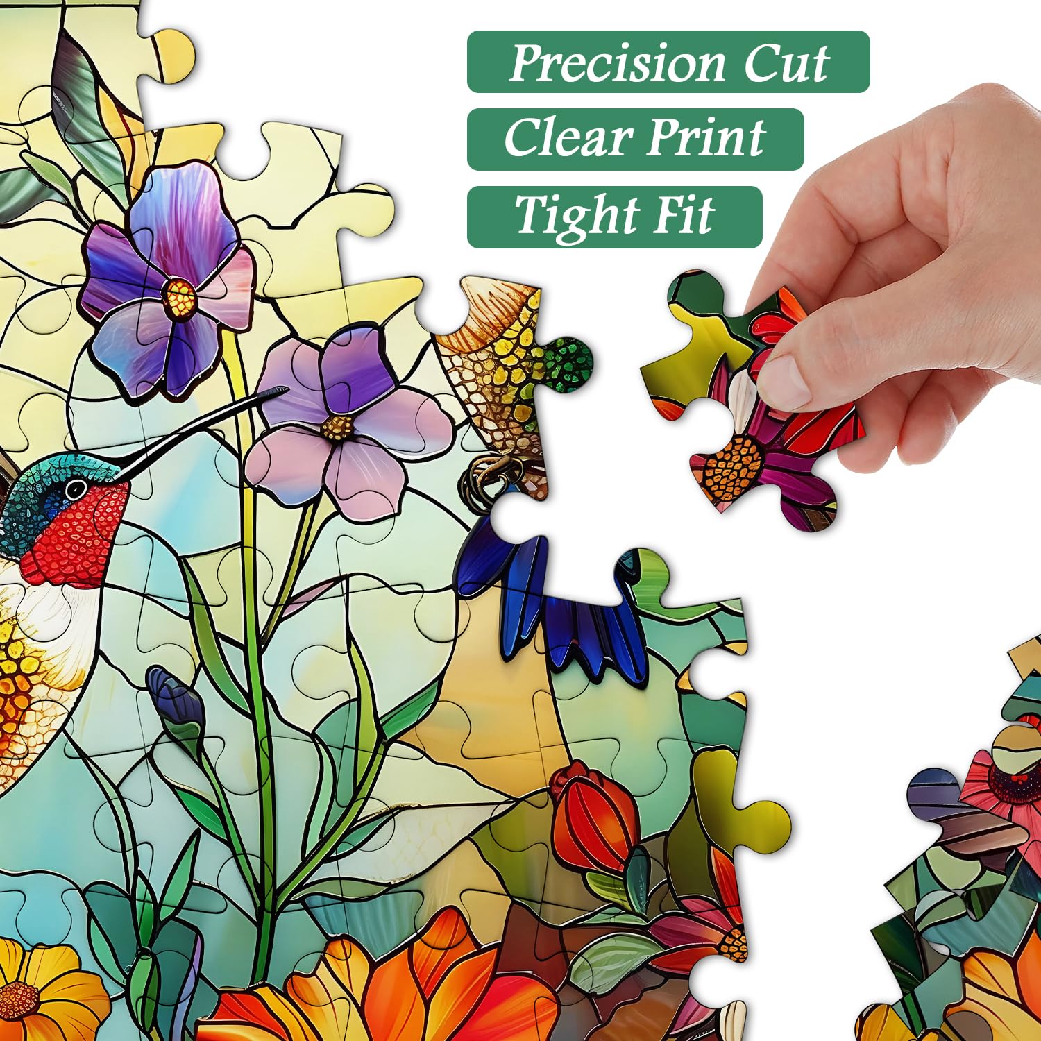 PICKFORU colorful puzzle back design uses letters to guide solving.