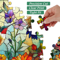 PICKFORU colorful puzzle back design uses letters to guide solving.