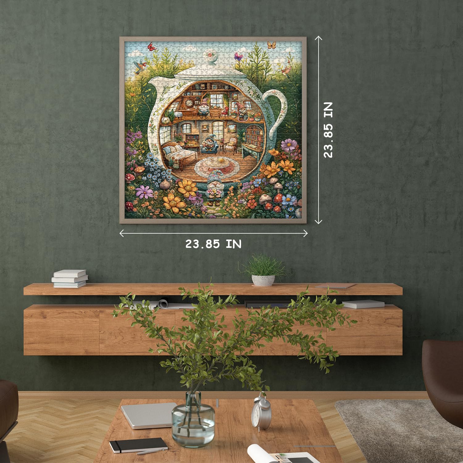 PICKFORU Gnome Teahouse Puzzle scene invites family fun with a cozy, shared challenge.