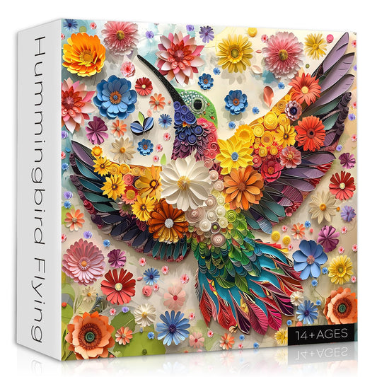 PICKFORU hummingbird puzzle box with poster for easy setup and display