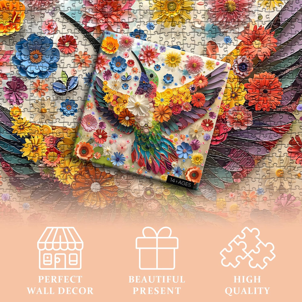 PICKFORU hummingbird puzzle made with three-layer cardboard for durability