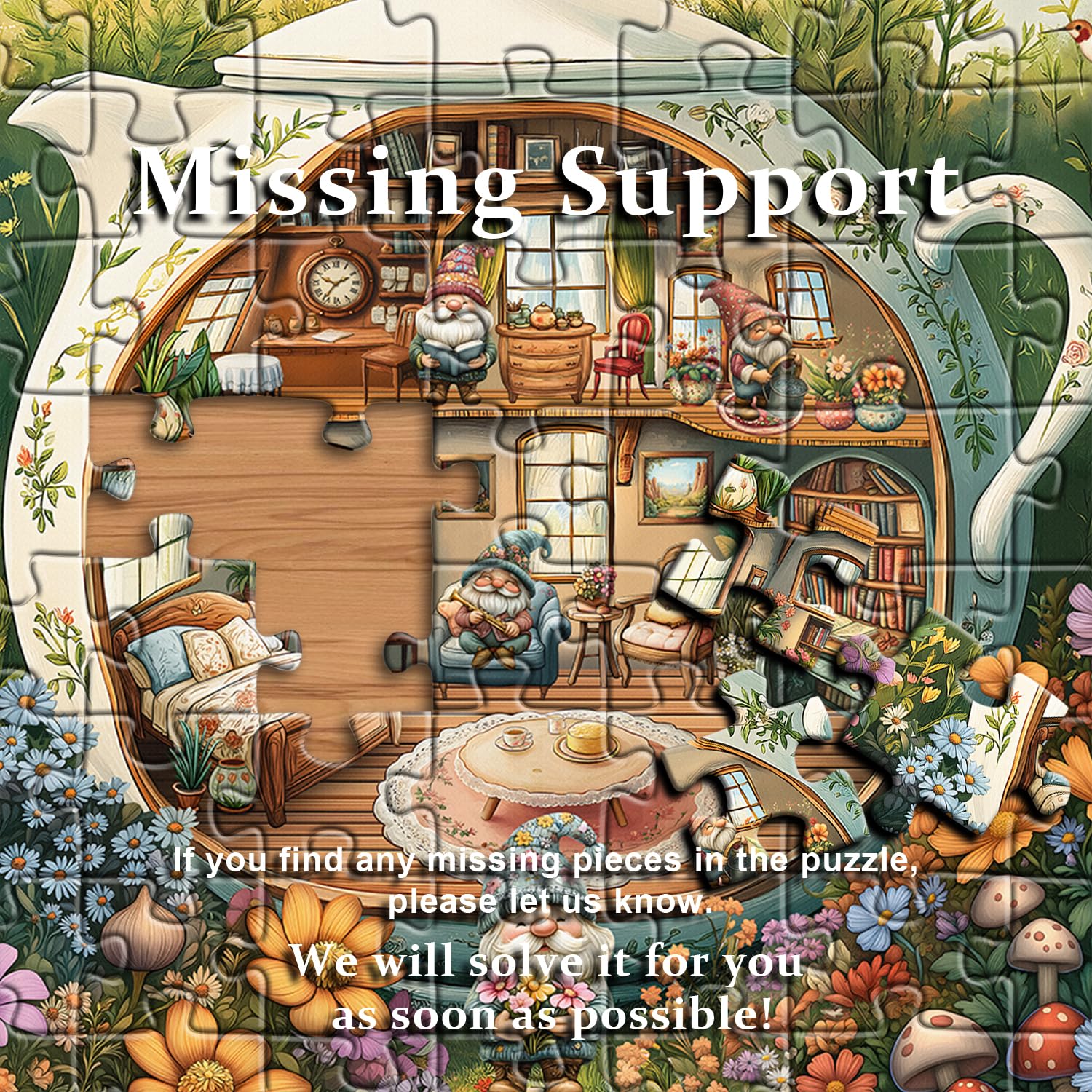 PICKFORU Back-printed Edges aid sorting during puzzle building.