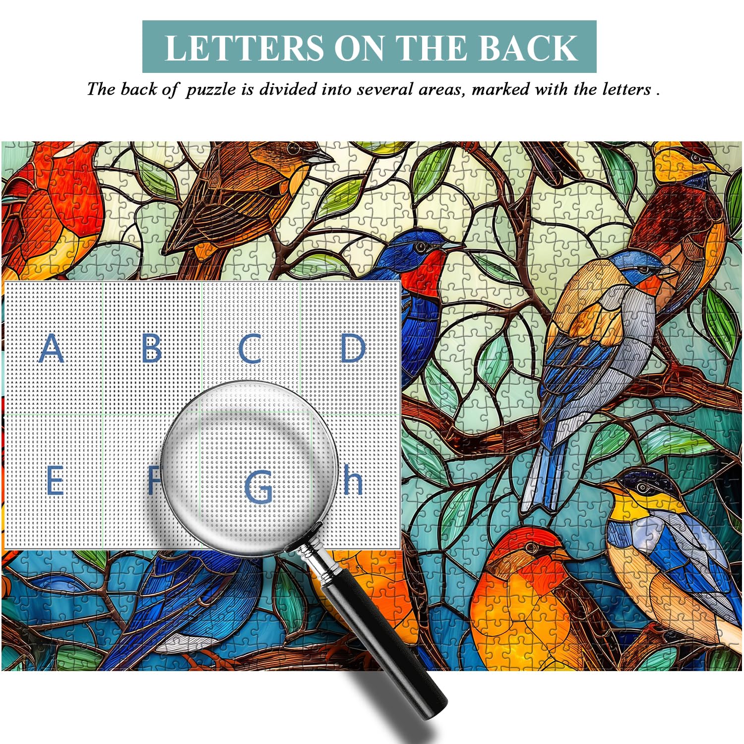 PICKFORU puzzle highlights a high‑resolution stained glass scene for display.