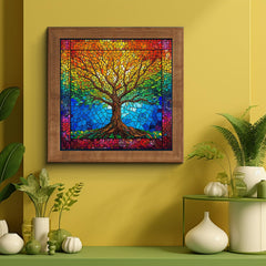PICKFORU stained glass puzzle rainbow colors create a striking focal point in any room.