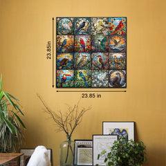 PICKFORU parrot stained glass puzzle captures bright feathers for engaging play.
